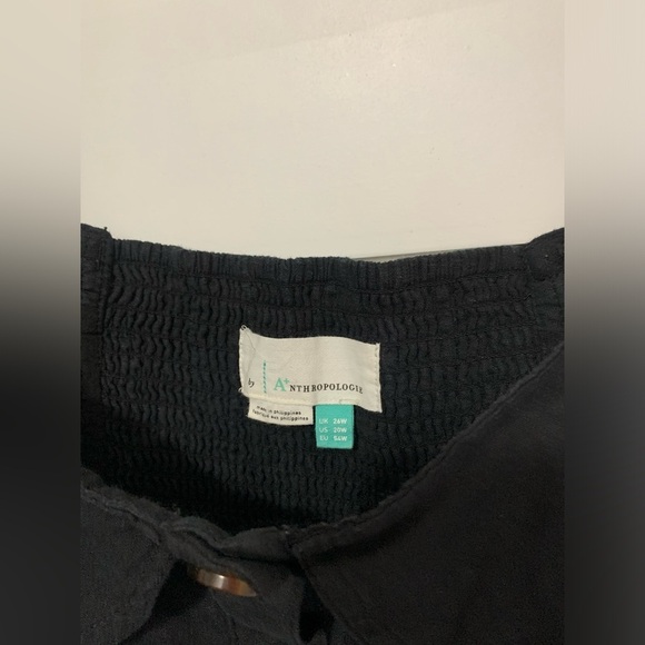 Anthropologie Oahu Black Off the Shoulder Midi Dress Linen Blend Milkmaid 20W - Picture 11 of 13